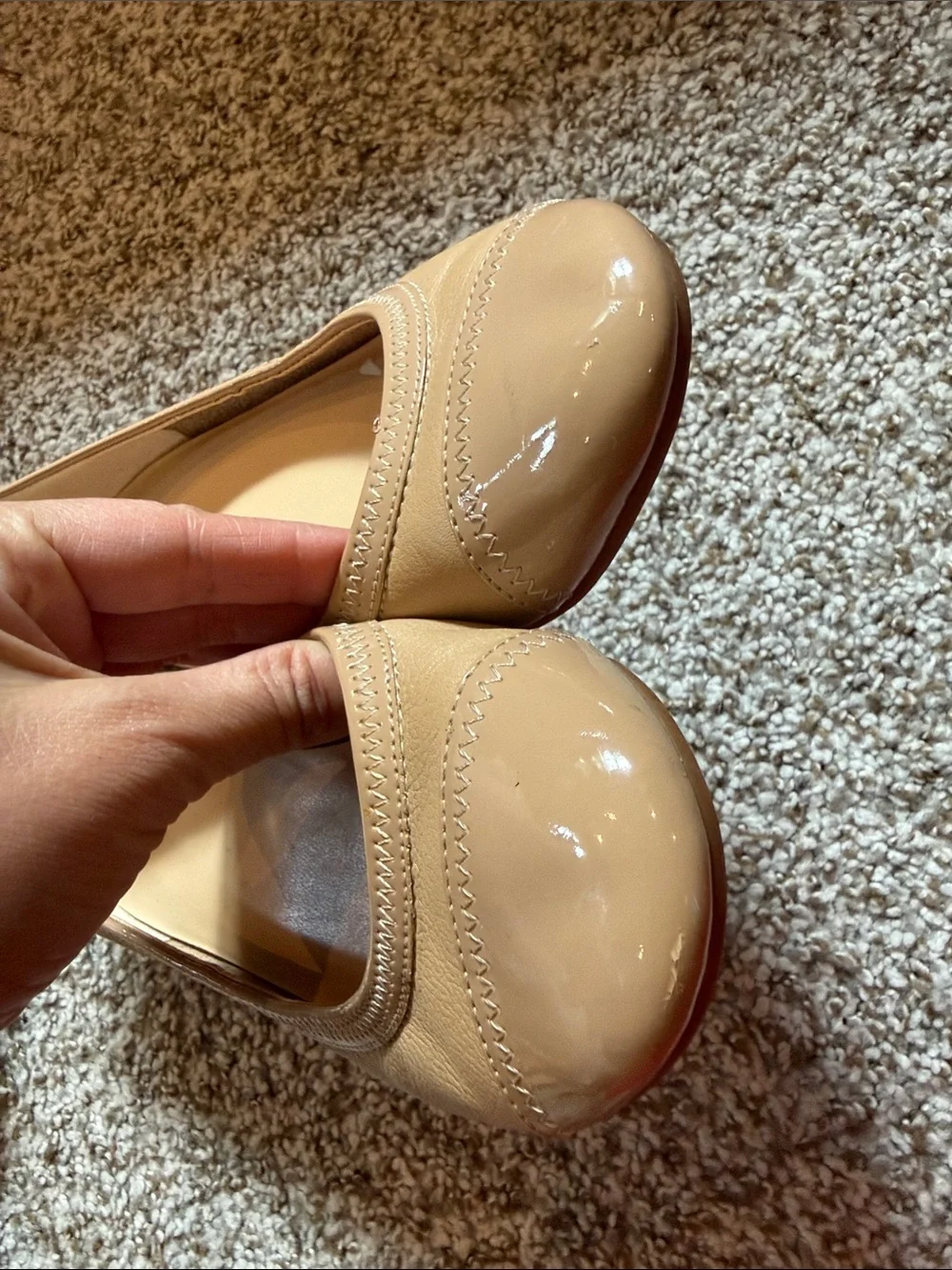 Cole Haan Nude Beige Leather Wedge Pumps 8